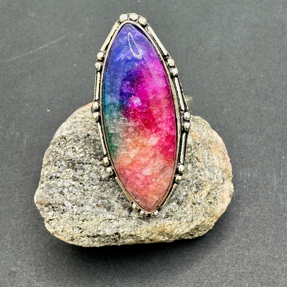 Pink and Purple Gradient Gemstone Ring